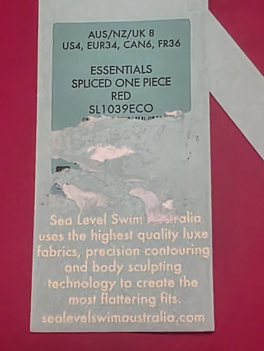 Sea Level Swim NWT Spliced One Piece Plunge Neck Red Swimsuit Size 4